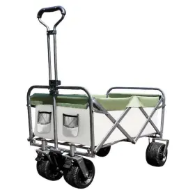 Cenadinz 717023805443 3.9 Cu Ft Steel Green Cart Kids Folding Wagon Portable Beach Trolley