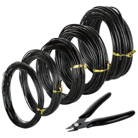 211025 Certbuy 5 Roll Bonsai Wire Size - 1.0mm 1.5mm 2.0mm 2.5mm 3.0mm Black