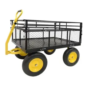 Cesicia 706767522433 3.85 Cu. Ft. Steel 1400 Lbs. Capacity Garden Cart W 2-in-1 Handle And 16 Inch Tires