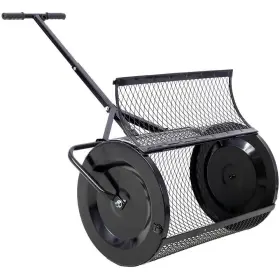W-ggb-68 Cesicia Peat Moss Compost Spreader 24 Inch Ergonomic Design Metal Handle In Black