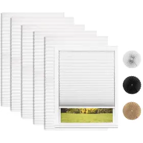 B08qrnjy96 Changshade 6 Pack Temporary Shades Pleated Paper Blinds For Indoor Windows Cut T