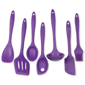 42082 Chef Craft Premium Silicone Kitchen Tool And Utensil Set 7 Piece Purple