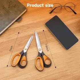Chevining 782751575395 7 Inch 8 All Purpose Scissors Utility For Office Middle Orange/gray #2