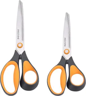 Chevining 782751575395 7 Inch 8 All Purpose Scissors Utility For Office Middle Orange/gray