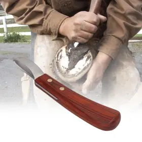 Chiciris 977772635485 Hoof Knife Double Edged Trimming With Wooden Handle Horse Farrier