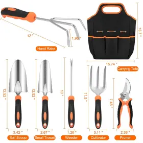 Chryztal 717162615644 Garden Tool Set Stainless Steel Heavy Duty Gardening With N #2