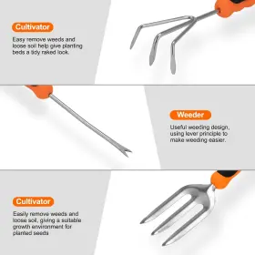 Chryztal 717162615644 Garden Tool Set Stainless Steel Heavy Duty Gardening With N #3