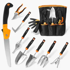 Citybay 738874982077 Garden Tools Set 10 Pcs Stainless Steel Heavy Duty Gardening With