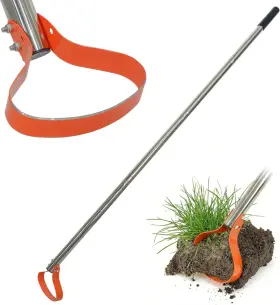 Cklt 663992368161 63-inch Weed Remover Tool - Stirrup Hoe Garden With 15 Orange