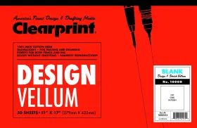 B008yxb0rm Clearprint 11x17 1000h Design Vellum Pad 16 Lb 100% Cotton 50 Sheets
