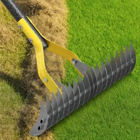 Rake-01 Cogardenshower Heavy Duty Thatch Rake For Lawns -15 Inch Dual-action Dethatcher Thatching With Sharp