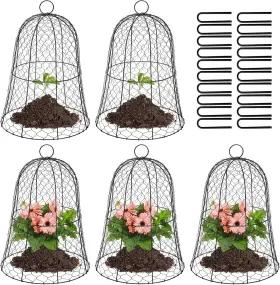 Co-gardenwireclothe-5p-b Coloch 5 Pack Garden Chicken Wire Cloche 16x 13 Inches Black Dome