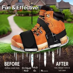Comglo 600310240570 Upgraded Lawn Aerator Shoes Aluminum Soleplate Sandals With Stainless