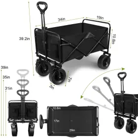 Coofel 884218385896 Collapsible Wagon Cart Portable Heavy Duty Large Capacity Outdoor Garden Wag #2