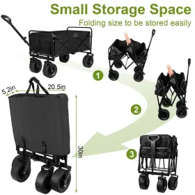 Coofel 884218385896 Collapsible Wagon Cart Portable Heavy Duty Large Capacity Outdoor Garden Wag #3