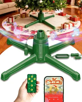 Hk072 Coolwufan Musical Rotating Christmas Tree Stand With Remote Control