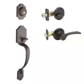 Copper Creek 313049248204 Soft Contemporary Tuscan Bronze Door Handleset With Left Hand Scandinavian Handl
