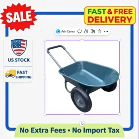 33ufudy7 Coromose Dual Wheel Garden Wheelbarrow Utility Cart Yard Home Heavy Duty