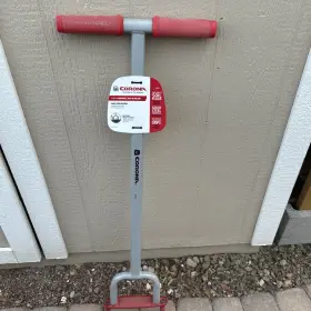 3604 Corona Steel Lawn Soil Aerator Comfort Gel T-handle Lg Aeration Red