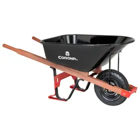 6660341 Corona 6 Cu. Ft. Professional Steel Wheelbarrow Wood Handles Pneumatic Tire