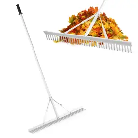 Hcst00479 Costway Landscape Rake With 36 Inch Head And 68 Handle Heavy-duty Aluminum Leaf For Lawns