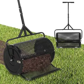 Hcst13387 Costway 24 Inch Compost Spreader With Height-adjustable T-shaped Handle For Lawn Garden