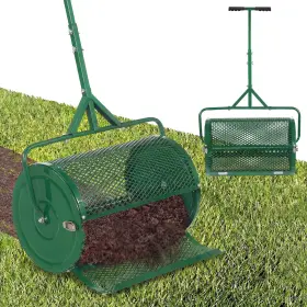 Hcst13388 Costway 24 Inch Compost Spreader With Height-adjustable T-shaped Handle For Lawn Garden