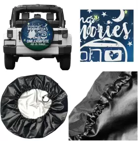378328123 Cozipink Tier36 Making Memories One Campsite Starry Sky Camping Spare Tire Cover Weatherproof Wh #2
