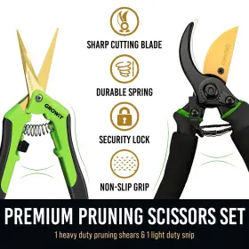 Craft911 061014450552 8.5 Inch Professional Bypass Pruning Shears And Gardening Scissors Set - Super Shar #2