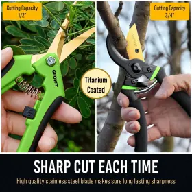 Craft911 061014450552 8.5 Inch Professional Bypass Pruning Shears And Gardening Scissors Set - Super Shar #3
