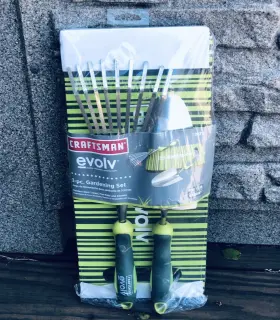 Craftsman 897023774096 Nos Evolv 3 Pc. Garden Set Stainless Steel Trowel Fan Rake Kneeler