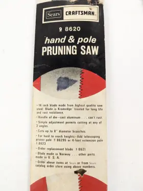 9-8620 Craftsman Vintage Sears Adjustable Tree Limb Pruning Pole Saw Kromedge #2