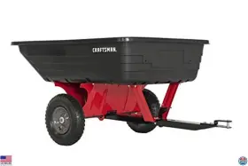 B07pd87xp1 Craftsman 350 Lb Tow Behind Poly Dump Cart 10 Cu Ft Lawn And Garden Trailer Easy Dumping