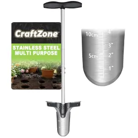 Craftzone Cz8066 Bulb Planter Tool With Long Handle And Foot Pedal Heavy Duty High Carbon Steel G