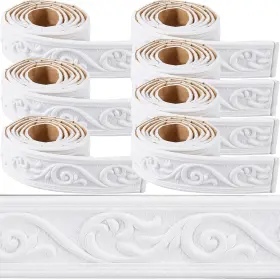 B0d9br1xyt Craspire 620 Inch X2 Crown Molding Peel And Stick Foam White Self-adhesive Flexible Tr