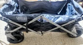 Creative Outdoor 705353469237 3.2 Cu. Ft./150 Lbs. Capacity Fabric And Steel Folding Wagon Garden Cart In Purp