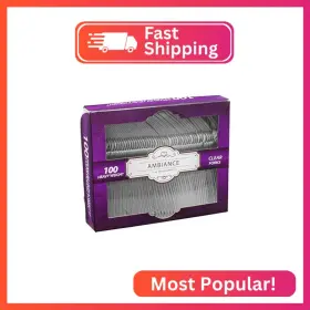 Abhwfc100 Crystal Ware Crystalware Heavy-weight Plastic Fork Durable And Disposable For Party Supply