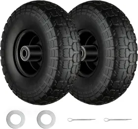 Wb10-4.10 Cubesprings Wb10-4.10/3.50-4 4.10/3.50-4 Tire And Wheel Flat Free Solid Tires With 5/8 Inch Axle Bore