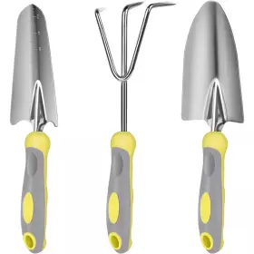 Cubilan 744110426755 3-piece Stainless Steel Heavy-duty Gardening Tools Includes Trowel Transplant A