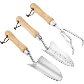 B0b246r411 Cubilan 3-piece Stainless Steel Heavy-duty Gardening Tool Kit Transplanting