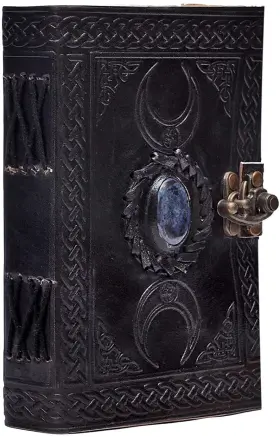 B09kbwzr5n Cuero 3 Moon Blue Lapis Embossed Vintage Leather Journal 240 Pages Antique Deckl