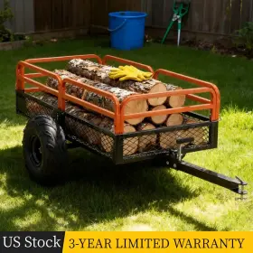 1422p386538 Cyclevolt 15 Cu.ft Utility Cart Cargo Trailer For Atv Tow Behind Dump 1500lb