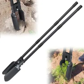 B0dyp4dd92 Dakepole Post Hole Digger Tool Heavy Duty With 55 Inch Handle Dual Sha