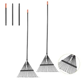 Bt1008 Daxguard 42 Hrc Steel Gardening Leaf Rake 24 Tines 23.2 Inch Wide Adjustable Spl