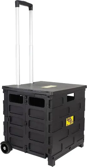 Dbest Products 818550022072 Quik Cart Pro Wheeled Rolling Crate Teacher Collapsible Basket Handle