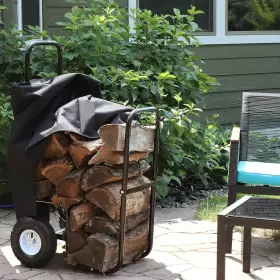 Vd-2889gt Decor Outdoor Firewood Log Cart With Pneumatic Tires And Heavy-duty Polyester/pvc Cove #2