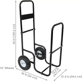 Vd-2889gt Decor Outdoor Firewood Log Cart With Pneumatic Tires And Heavy-duty Polyester/pvc Cove #3