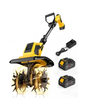 Degge Sy-818 21v Cordless Tiller Cultivator Battery Powered For Garden Inch .. Fast Ship