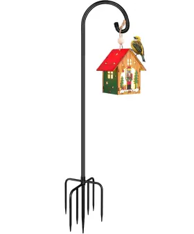 Derkniel 788499983058 Shepherd Hook 92 Inch Tall Heavy-duty Metal Garden Hanging Pole Stake For Bir