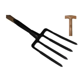 31-5102 Dewit Garden Fork 37 Inch L Handle 48 Four Prong Bboron Stamped Steel Sturdy Black